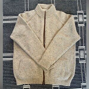 Peter Millar Zip-Up Sweater in Beige